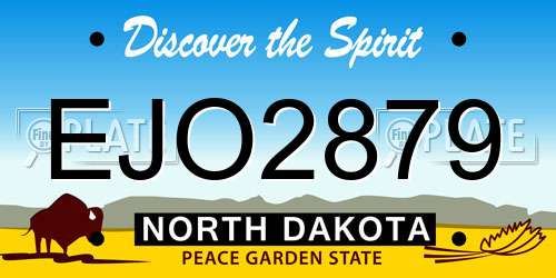 EJO2879 North Dakota License Plate