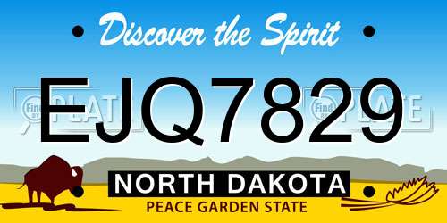 EJQ7829 North Dakota License Plate