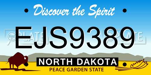 EJS9389 North Dakota License Plate