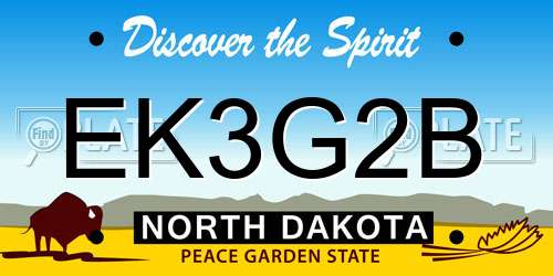 EK3G2B North Dakota License Plate