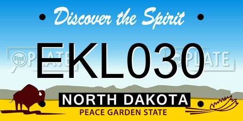 EKL030 North Dakota License Plate