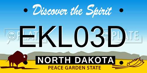 EKL03D North Dakota License Plate