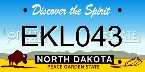 EKL043 North Dakota License Plate