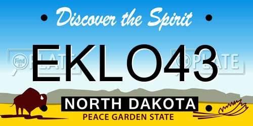EKLO43 North Dakota License Plate