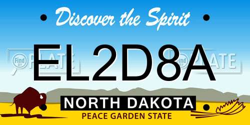 EL2D8A North Dakota License Plate