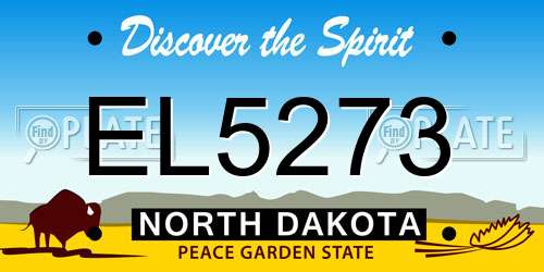EL5273 North Dakota License Plate