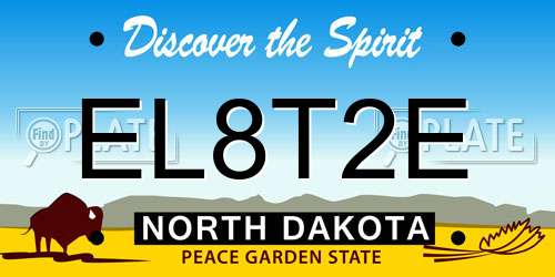 EL8T2E North Dakota License Plate