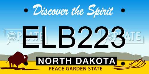 ELB223 North Dakota License Plate