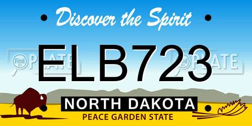 ELB723 North Dakota License Plate