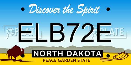 ELB72E North Dakota License Plate