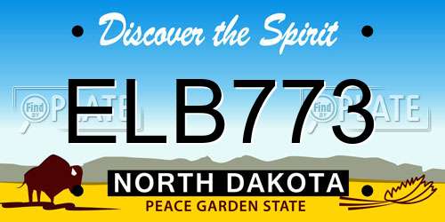 ELB773 North Dakota License Plate
