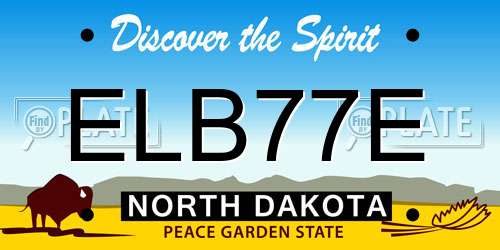 ELB77E North Dakota License Plate