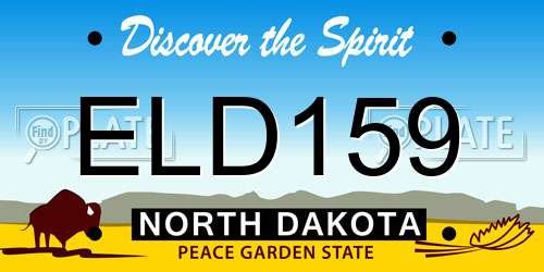 ELD159 North Dakota License Plate