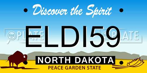 ELDI59 North Dakota License Plate