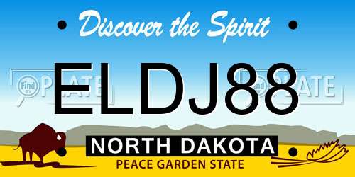 ELDJ88 North Dakota License Plate