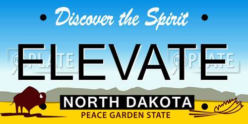 ELEVATE North Dakota License Plate