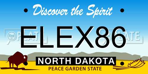 ELEX86 North Dakota License Plate