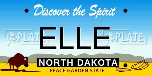 ELLE North Dakota License Plate