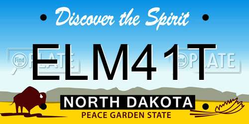 ELM41T North Dakota License Plate