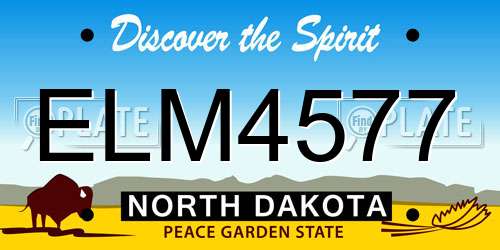 ELM4577 North Dakota License Plate