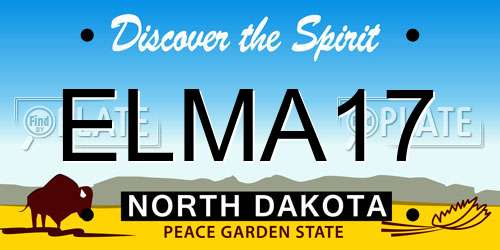 ELMA17 North Dakota License Plate