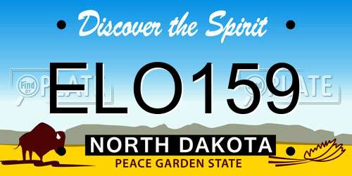 ELO159 North Dakota License Plate