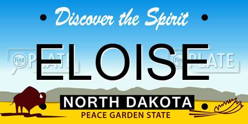 ELOISE North Dakota License Plate