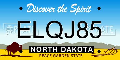 ELQJ85 North Dakota License Plate