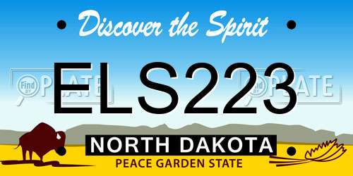 ELS223 North Dakota License Plate