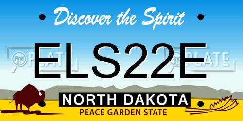 ELS22E North Dakota License Plate