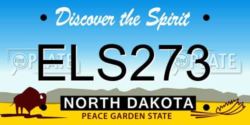 ELS273 North Dakota License Plate