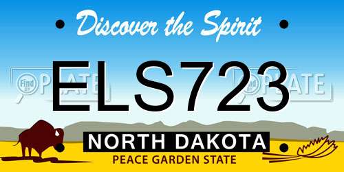 ELS723 North Dakota License Plate