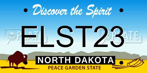 ELST23 North Dakota License Plate