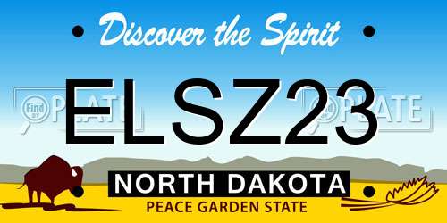ELSZ23 North Dakota License Plate