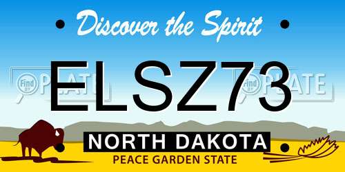 ELSZ73 North Dakota License Plate