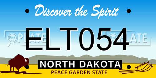 ELT054 North Dakota License Plate