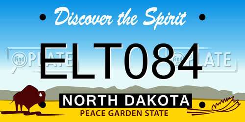 ELT084 North Dakota License Plate