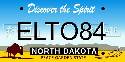 ELTO84 North Dakota License Plate