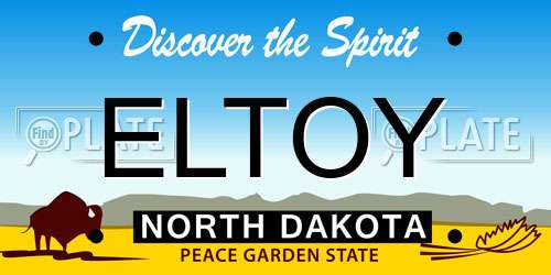 ELTOY North Dakota License Plate