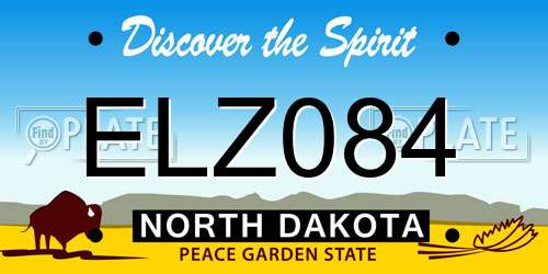 ELZ084 North Dakota License Plate