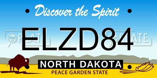 ELZD84 North Dakota License Plate
