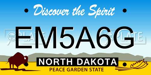 EM5A6G North Dakota License Plate