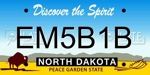 EM5B1B North Dakota License Plate