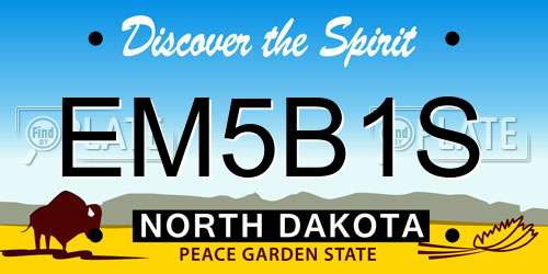EM5B1S North Dakota License Plate