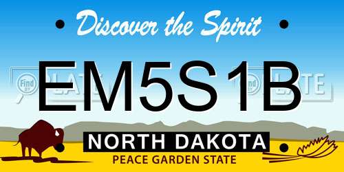 EM5S1B North Dakota License Plate