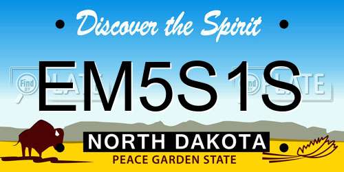 EM5S1S North Dakota License Plate