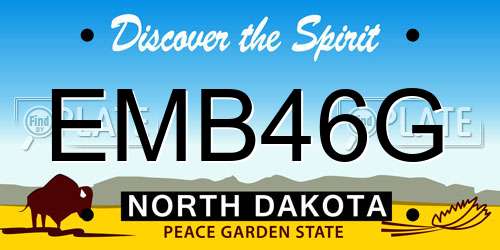 EMB46G North Dakota License Plate