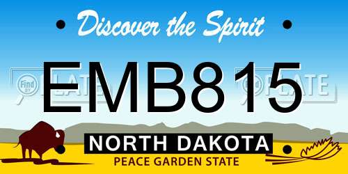 EMB815 North Dakota License Plate
