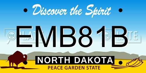 EMB81B North Dakota License Plate