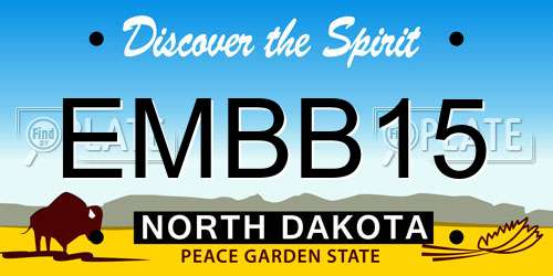 EMBB15 North Dakota License Plate
